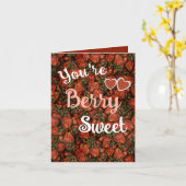 Je bent Berry Sweet - Strawberry Wenskaart Kaart (Gele Bloem)
