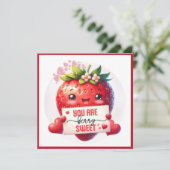 Je bent Berry Sweet Valentijnsdag Pun Custom Feestdagenkaart (Staand voorkant)
