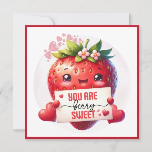 Je bent Berry Sweet Valentijnsdag Pun Custom Feestdagenkaart (Voorkant)