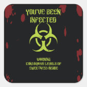Je Bent Besmet – Zombie Virus Behandeling Vierkante Sticker (Voorkant)