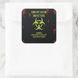 Je Bent Besmet – Zombie Virus Behandeling Vierkante Sticker