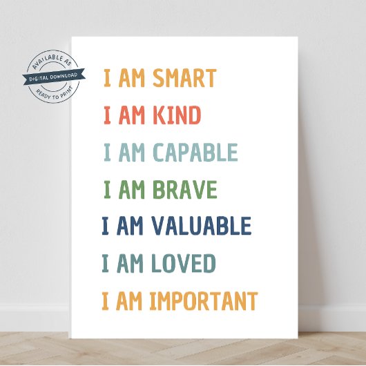 Je bent bevestigingen Sociaal Emotioneel Klas Poster