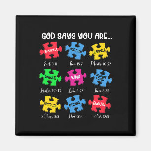 Je bent bewust van autisme Puzzle Bijbelversies Ch Magneet