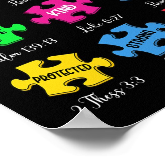 Je bent bewust van autisme Puzzle Bijbelversies Ch Poster (Hoek)