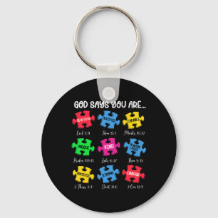 Je bent bewust van autisme Puzzle Bijbelversies Ch Sleutelhanger