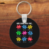 Je bent bewust van autisme Puzzle Bijbelversies Ch Sleutelhanger (Voorkant)