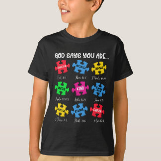 Je bent bewust van autisme Puzzle Bijbelversies Ch T-shirt