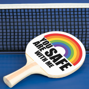 Je Bent Bij Mij In Veilige Handen LGBTQ Regenboog Tafeltennisbatje