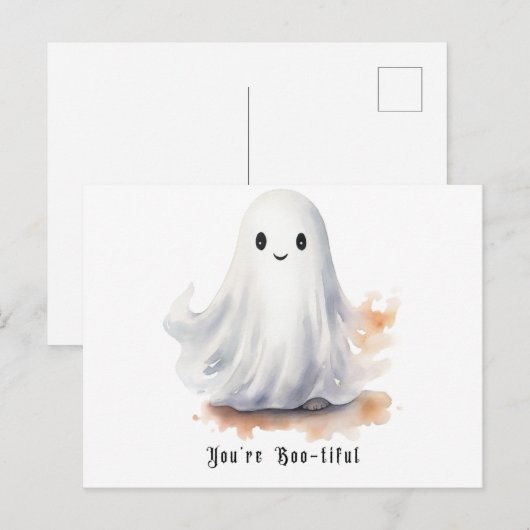 Je bent Boo-tiful Schattige Ghost Halloween Feestdagenkaart (Voorkant / Achterkant)