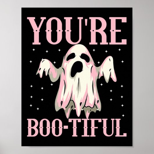 Je bent Boo-tiful Schattige Halloween Boo Ghost Fu Poster (Voorkant)