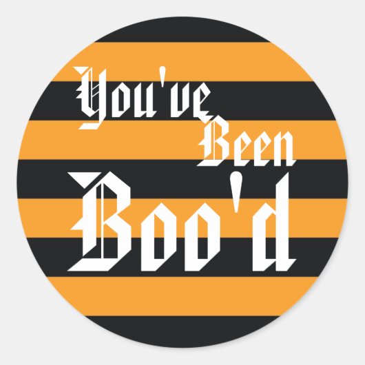 "Je bent Boo'd geweest" Halloween sticker (Voorkant)