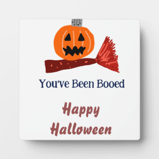 Je bent Booed fijn Halloween pompoen bezem sc Fotoplaat