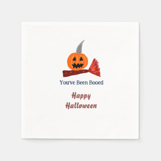 Je bent Booed fijn Halloween pompoen bezem sc Servet