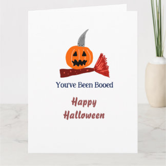 Je bent Booed fijne Halloween pompoen bezem sc Kaart
