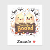 "Je bent Boo'ed" Moppige Geesten Halloween Sticker (Vel)