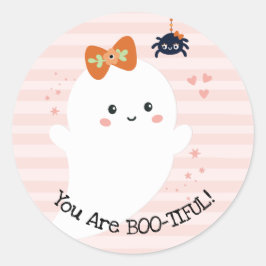 Je bent Booful Kawaii Ghost Halloween Ronde Sticker
