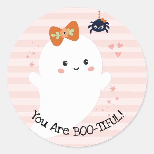 Je bent Booful Kawaii Ghost Halloween Ronde Sticker (Voorkant)
