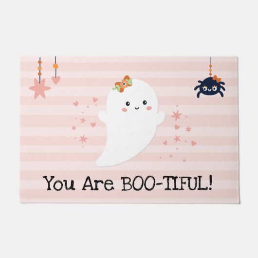 Je bent Booful Kawaii Ghost Pink Halloween Deurmat (Voorkant)