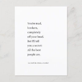 Je bent boos Alice in Wonderland typografie Wall A Briefkaart