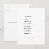 Je bent boos Alice in Wonderland typografie Wall A Briefkaart (Voorkant / Achterkant)