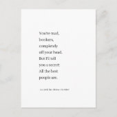 Je bent boos Alice in Wonderland typografie Wall A Briefkaart (Voorkant)