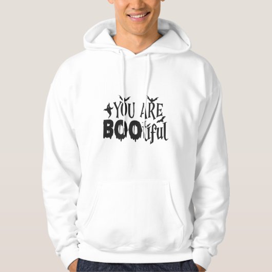 Je bent Bootiful Halloween Clever Black Typography Hoodie (Voorkant)