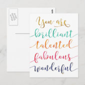 Je bent briljant, getalenteerd, fantastisch, gewel briefkaart (Voorkant / Achterkant)