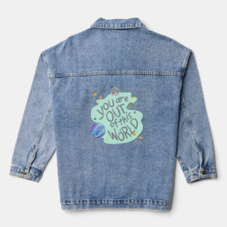 je bent buiten deze wereld denim jacket