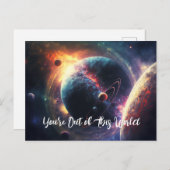 Je bent buiten deze wereld sterrenstelsel ruimte h briefkaart (Voorkant / Achterkant)