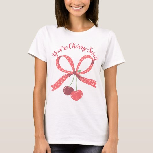 Je bent Cherry Sweet Schattige Cherry Bow Pun T-shirt (Voorkant)