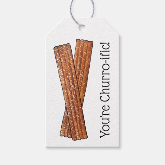 Je bent Churro-ific (Terrific) grappige Foodie Chu Cadeaulabel (Voorkant)