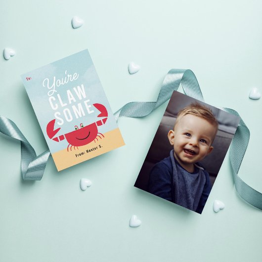 Je bent Claw-some Crab Beach Classroom Valentijn Kaart