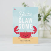 Je bent Claw-some Crab Beach Classroom Valentijn Kaart (Staand voorkant)