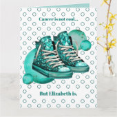 Je bent Cool Blauwgroen Ovarian Cancer Support Kaart (Gele Bloem)