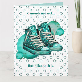 Je bent Cool Blauwgroen Ovarian Cancer Support Kaart