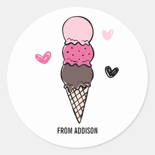 Je bent Cool Ice Cream Valentijnsdag Sticker (Voorkant)