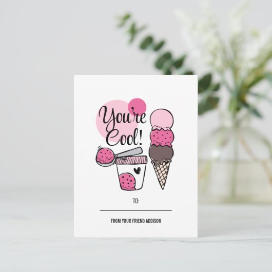 Je bent cool Kinder klaslokaal Valentijn Briefkaar Feestdagenkaart (Staand voorkant)