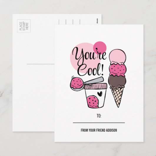 Je bent cool Kinder klaslokaal Valentijn Briefkaar Feestdagenkaart (Voorkant / Achterkant)