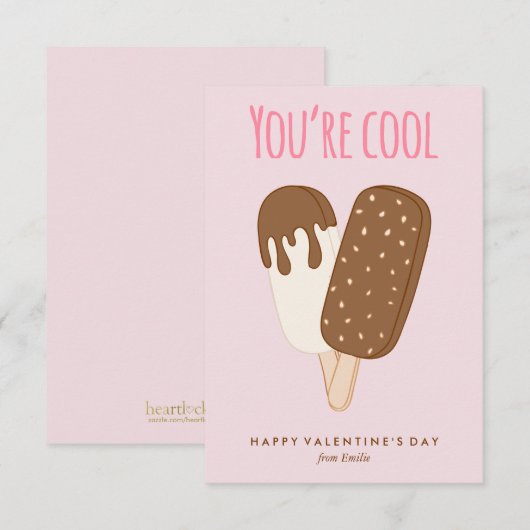 "Je bent cool" Kinder klaslokaal Valentijnse Kaart (Voorkant / Achterkant)