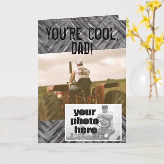 Je bent cool, pa - Tractor Vaderdag Kaart (Gele Bloem)