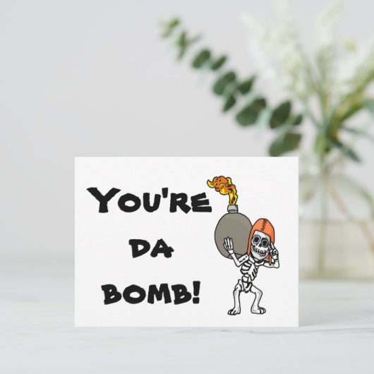 Je bent Da Bomb. Briefkaart (Staand voorkant)