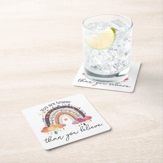 Je bent dapper, positieve bevestiging geschenk moe kartonnen onderzetters (Insitu)