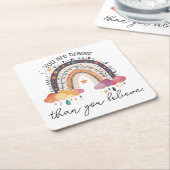 Je bent dapper, positieve bevestiging geschenk moe kartonnen onderzetters (Schuin)