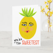 JE BENT DE ALLERZAAKSTE Whimsical Ananas Cute Kaart (Gele Bloem)