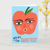 JE BENT DE APPEL FANCY Appel Fruit Cute  Kaart (Gele Bloem)