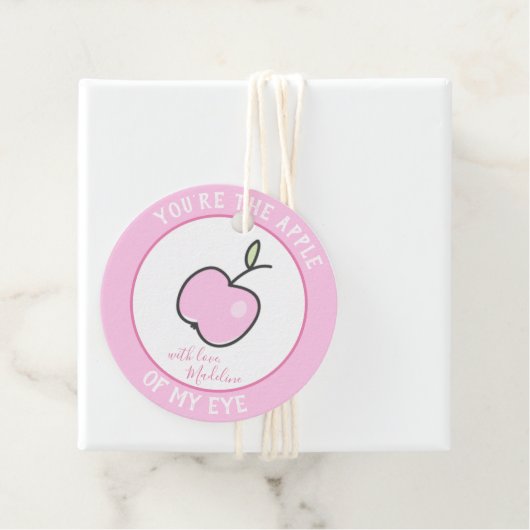 Je bent de appel van mijn oog - met liefde - Roze Bedankjes Labels (In situ)