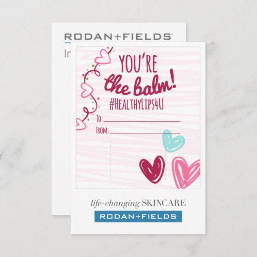 "Je bent de balm" Kaart voor R + F (Voorkant / Achterkant)