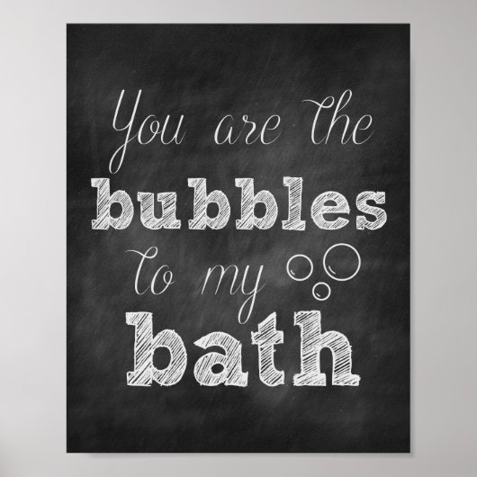 Je bent de belletjes van mijn Bath Chalkboard Prin Poster (Voorkant)