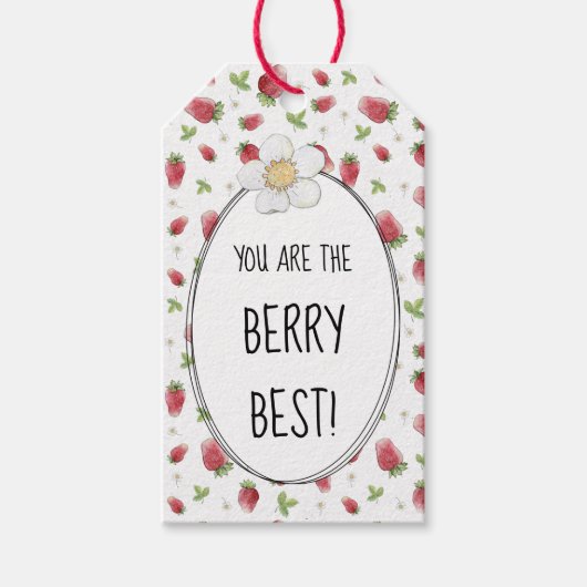 Je bent de Berry Best Strawberry Gift Labels Cadeaulabel (Voorkant)