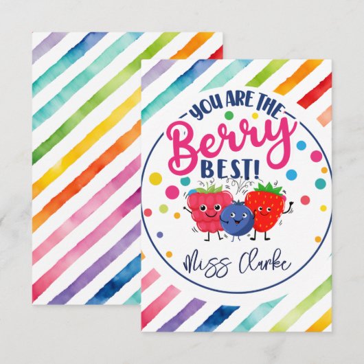 Je bent de Berry Best Teacher Cadeaukaarthouder Kaart (Voorkant / Achterkant)